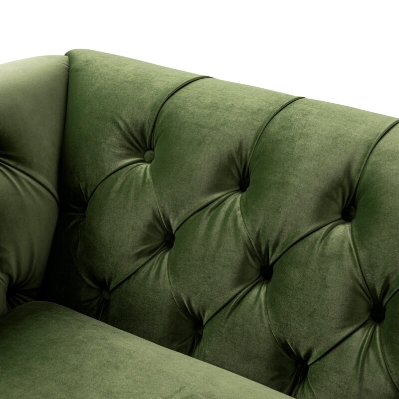 Ashby Chesterfield Loveseat, Fern Green Velvet - Image 10