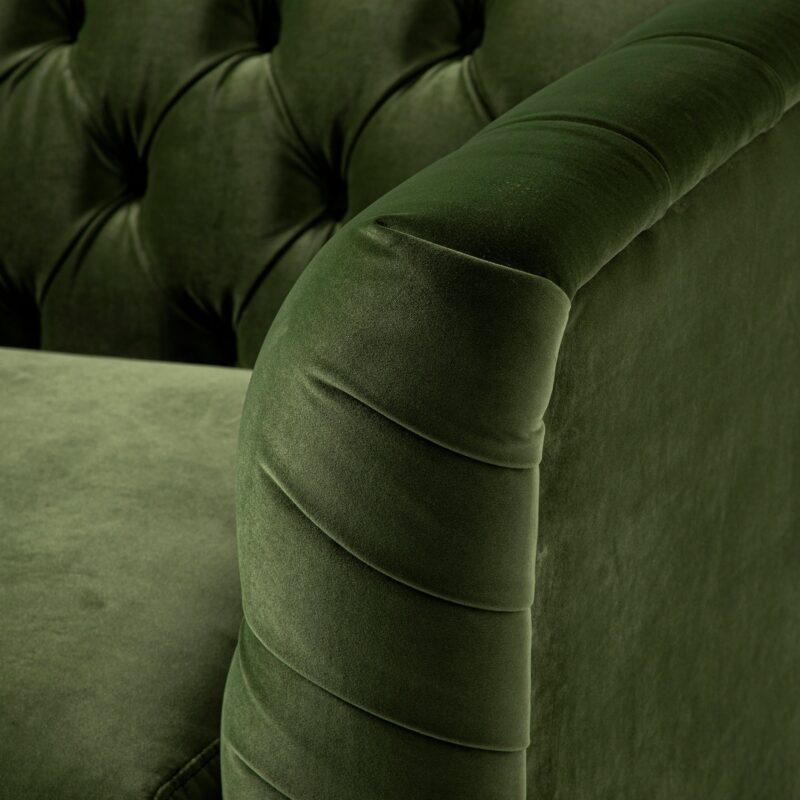 Ashby Chesterfield Loveseat, Fern Green Velvet - Image 11