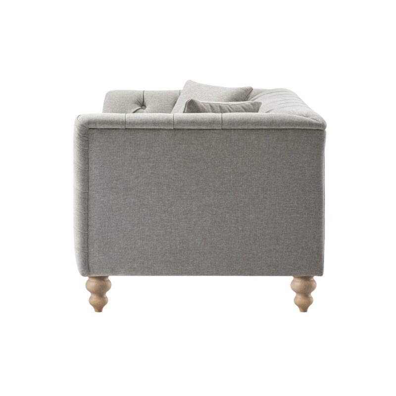 Ashby Chesterfield 2-Seater Sofa, Mist Grey Chenille - Image 7