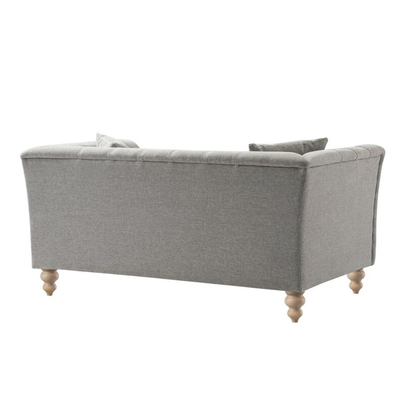 Ashby Chesterfield 2-Seater Sofa, Mist Grey Chenille - Image 8