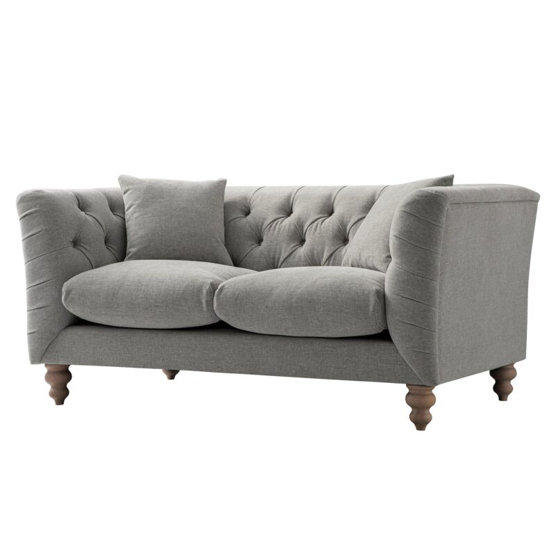Ashby Chesterfield 2-Seater Sofa, Mist Grey Chenille - Image 11
