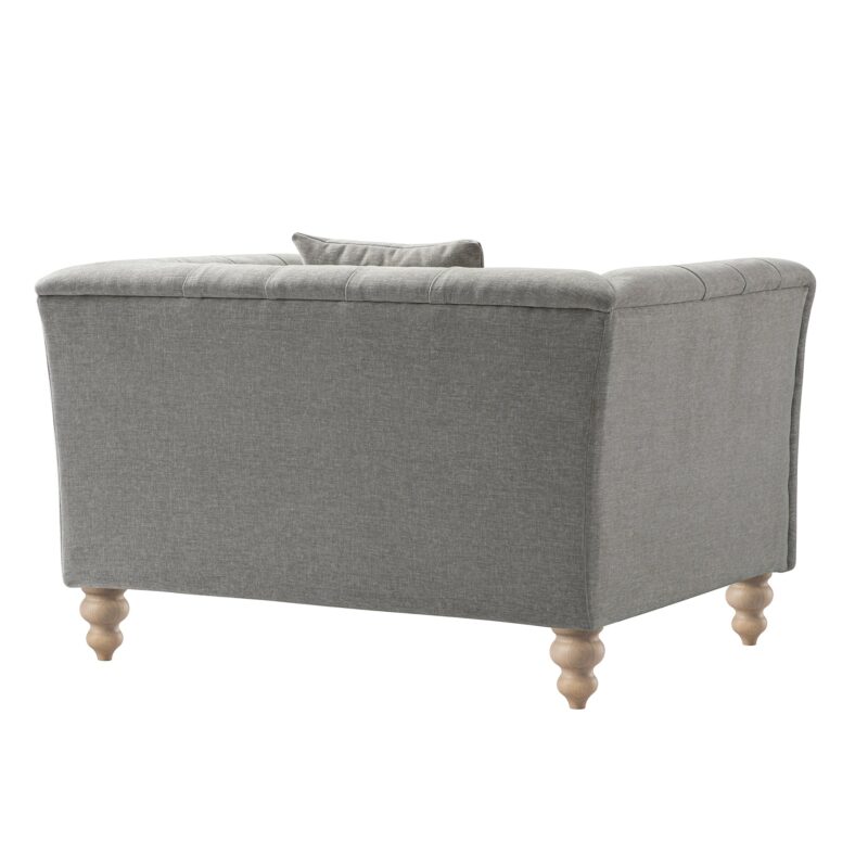 Ashby Chesterfield Loveseat, Mist Grey Chenille - Image 8
