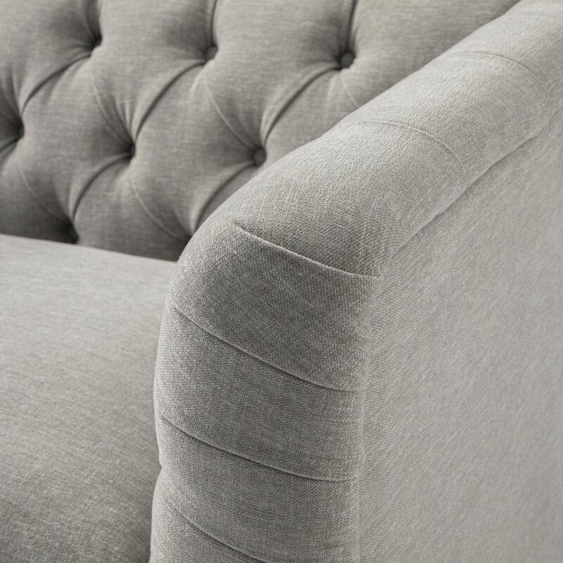 Ashby Chesterfield Loveseat, Mist Grey Chenille - Image 11