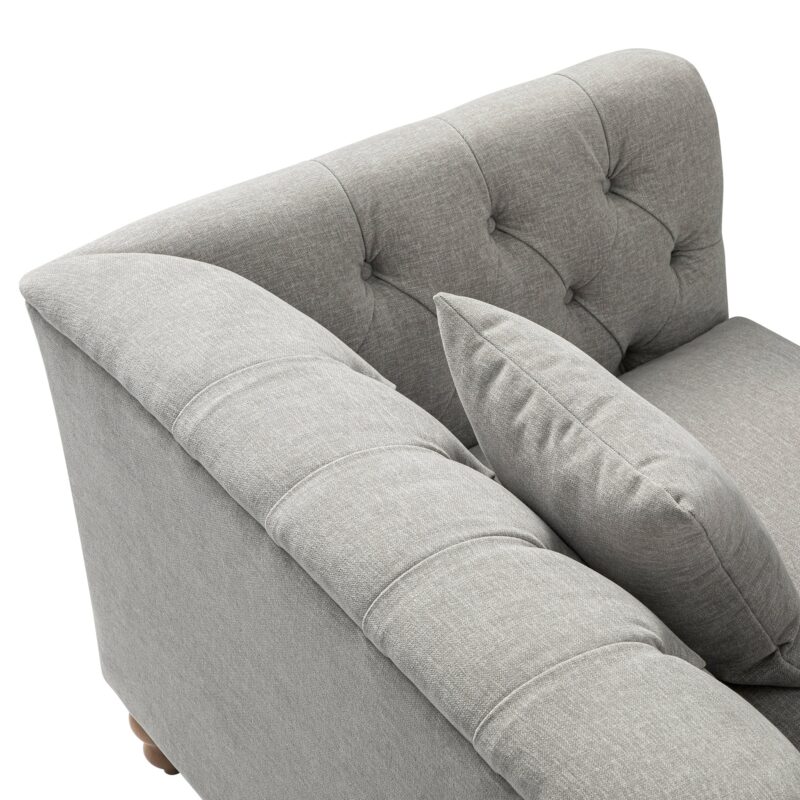 Ashby Chesterfield Loveseat, Mist Grey Chenille - Image 12