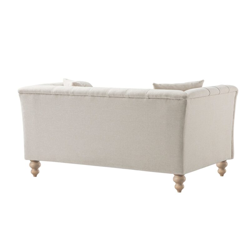 Ashby Chesterfield 2-Seater Sofa, Oatmeal Chenille - Image 13