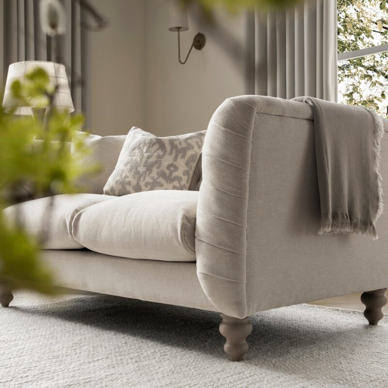 Ashby Chesterfield 2-Seater Sofa, Oatmeal Chenille - Image 5