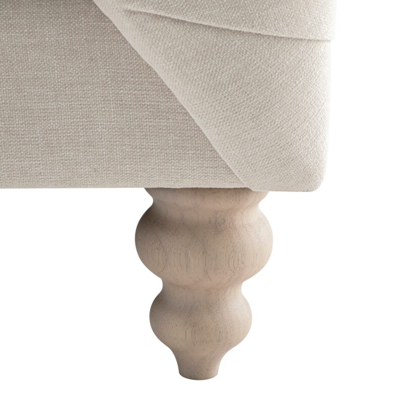 Ashby Chesterfield Large 3-Seater Sofa, Oatmeal Chenille - Image 16