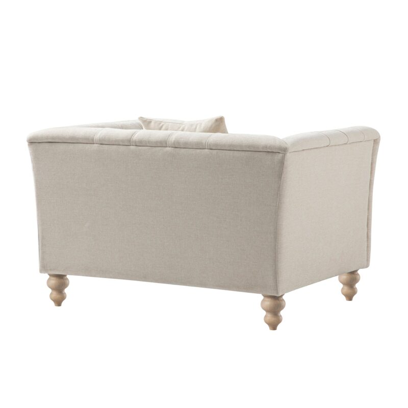 Ashby Chesterfield Loveseat, Oatmeal Chenille - Image 7