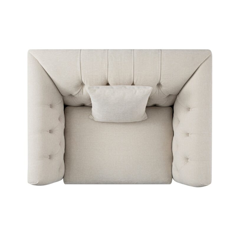 Ashby Chesterfield Loveseat, Oatmeal Chenille - Image 8