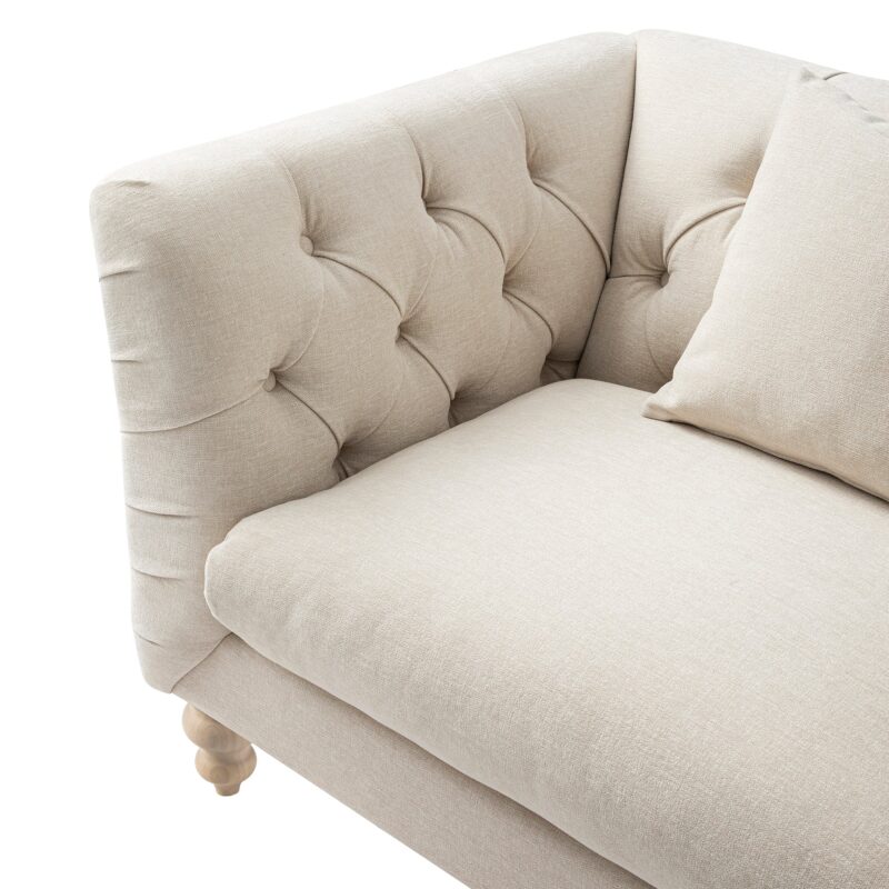 Ashby Chesterfield Loveseat, Oatmeal Chenille - Image 10
