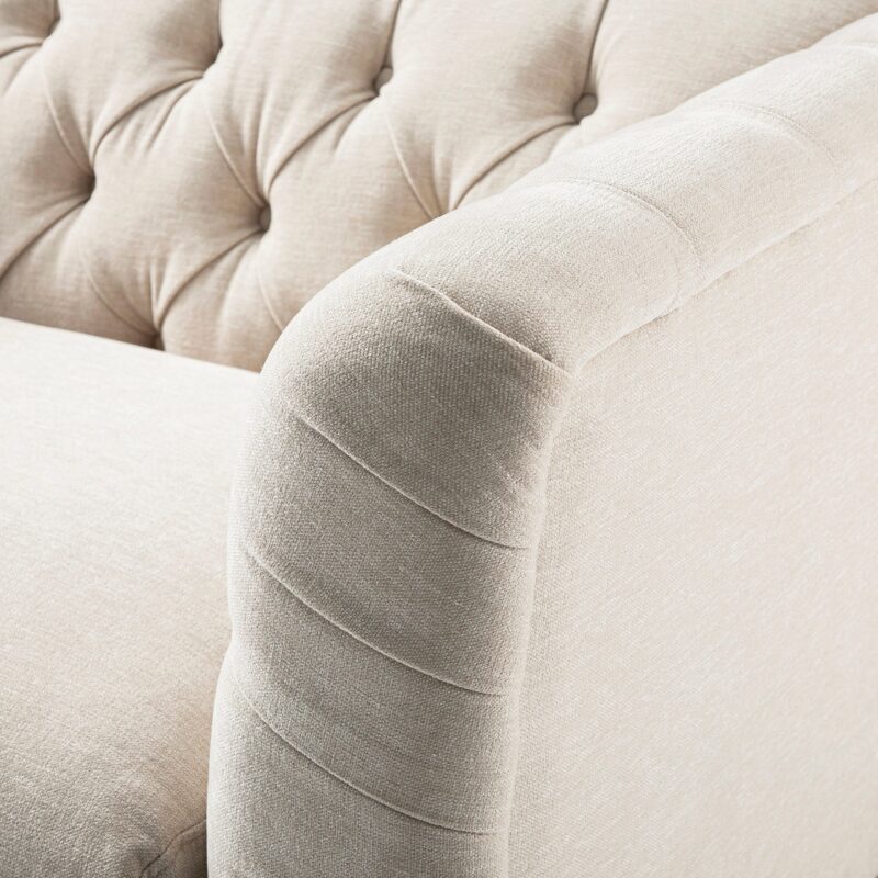 Ashby Chesterfield Loveseat, Oatmeal Chenille - Image 11