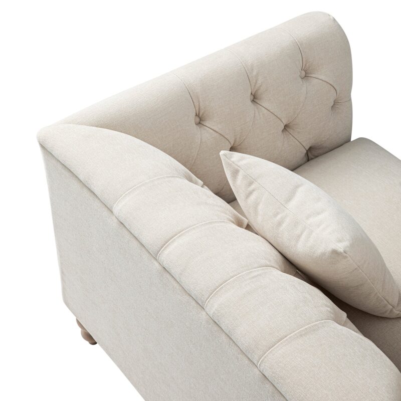 Ashby Chesterfield Loveseat, Oatmeal Chenille - Image 12