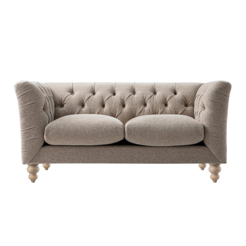 Ashby Chesterfield 2-Seater Sofa, Taupe Chenille - Image 4