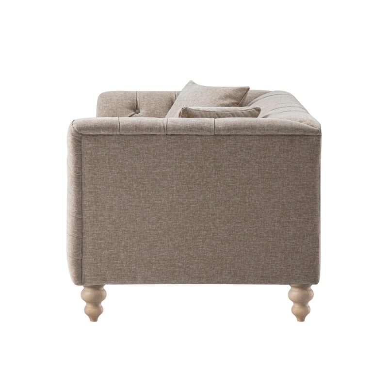 Ashby Chesterfield 2-Seater Sofa, Taupe Chenille - Image 7