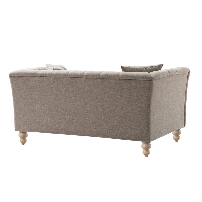 Ashby Chesterfield 2-Seater Sofa, Taupe Chenille - Image 8