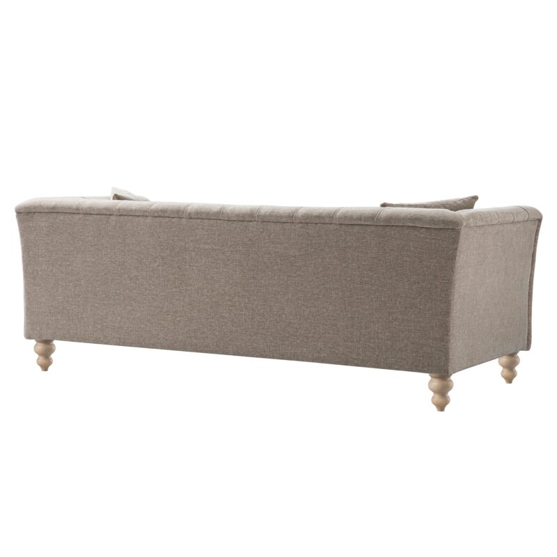 Ashby Chesterfield Large 3-Seater Sofa, Taupe Chenille - Image 8