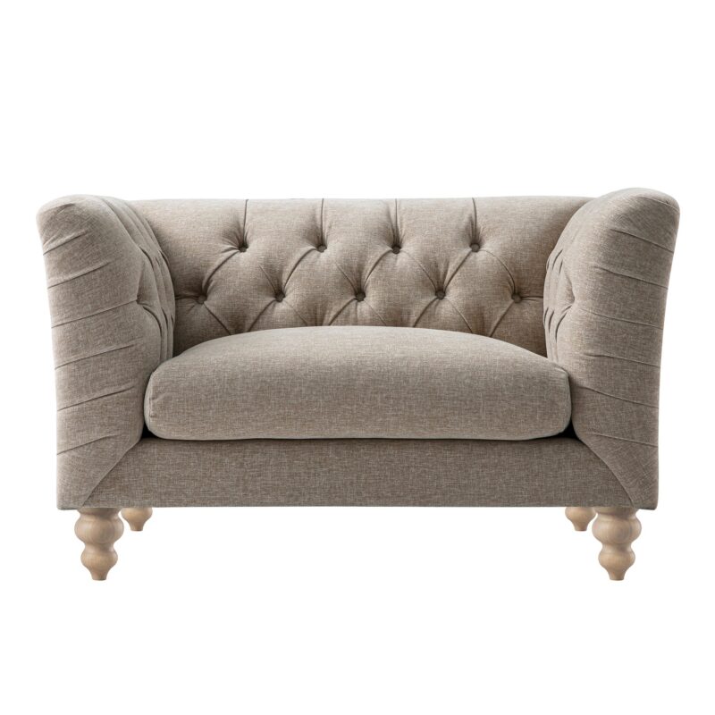 Ashby Chesterfield Loveseat, Taupe Chenille - Image 4