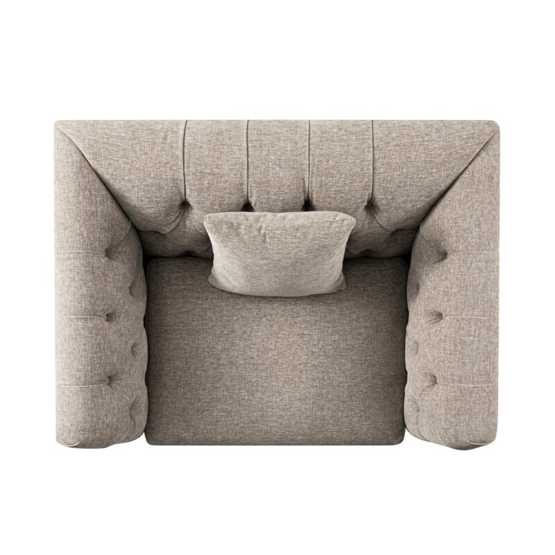 Ashby Chesterfield Loveseat, Taupe Chenille - Image 6