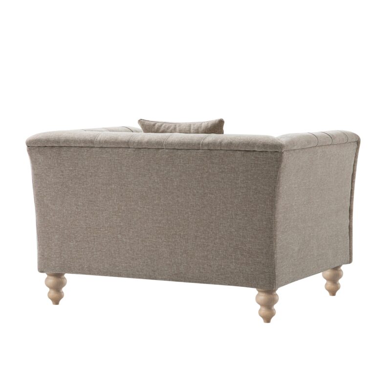 Ashby Chesterfield Loveseat, Taupe Chenille - Image 8