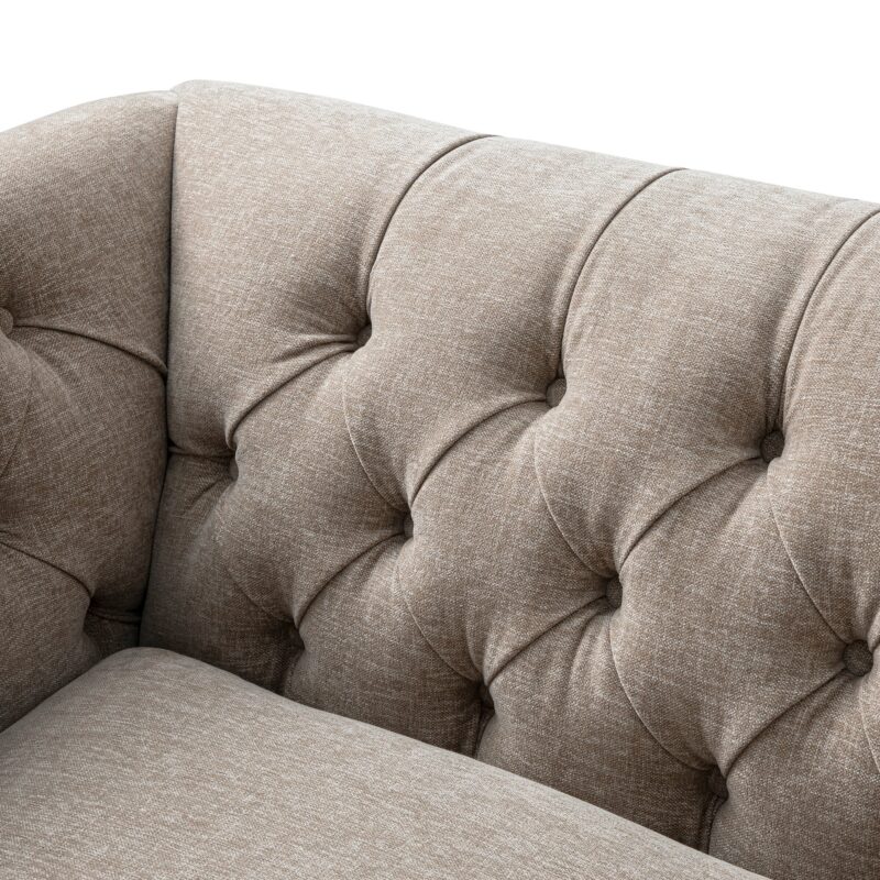 Ashby Chesterfield Loveseat, Taupe Chenille - Image 10