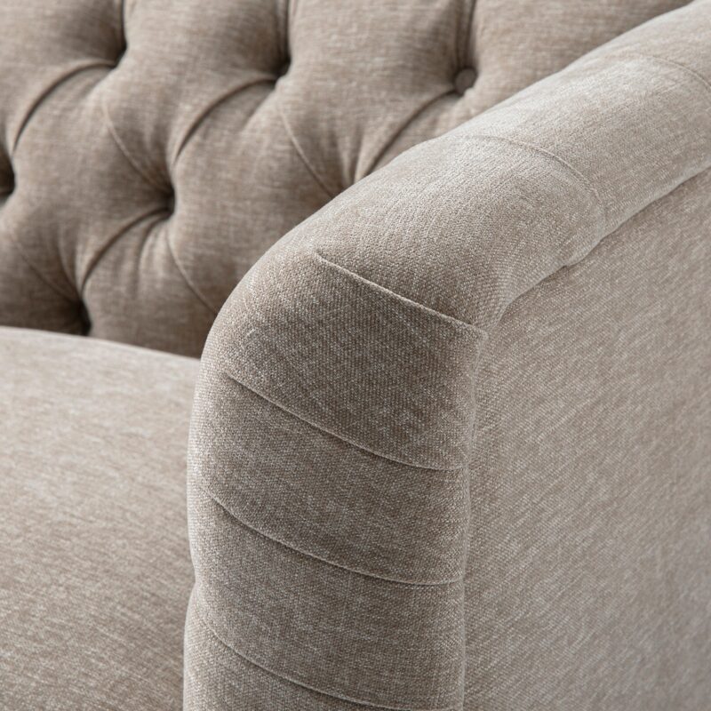 Ashby Chesterfield Loveseat, Taupe Chenille - Image 11