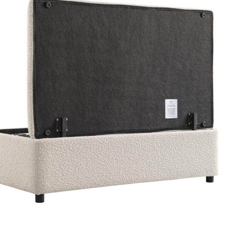 Magda Fold-Out Small Double Bed in an Ottoman, Beige Boucle - Image 9