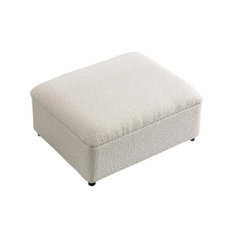 Magda Fold-Out Single Bed in an Ottoman, Beige Boucle - Image 6