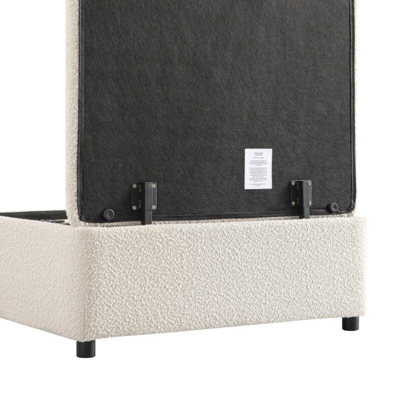 Magda Fold-Out Single Bed in an Ottoman, Beige Boucle - Image 10