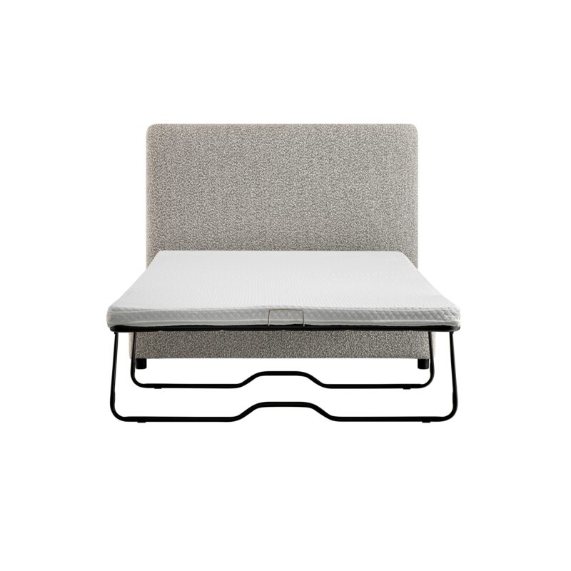 Magda Fold-Out Small Double Bed in an Ottoman, Mist Grey Boucle - Image 2