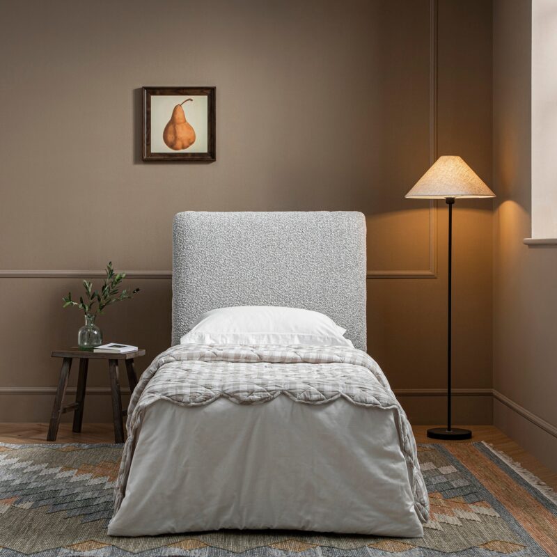 Magda Fold-Out Single Bed in an Ottoman, Mist Grey Boucle - Image 2