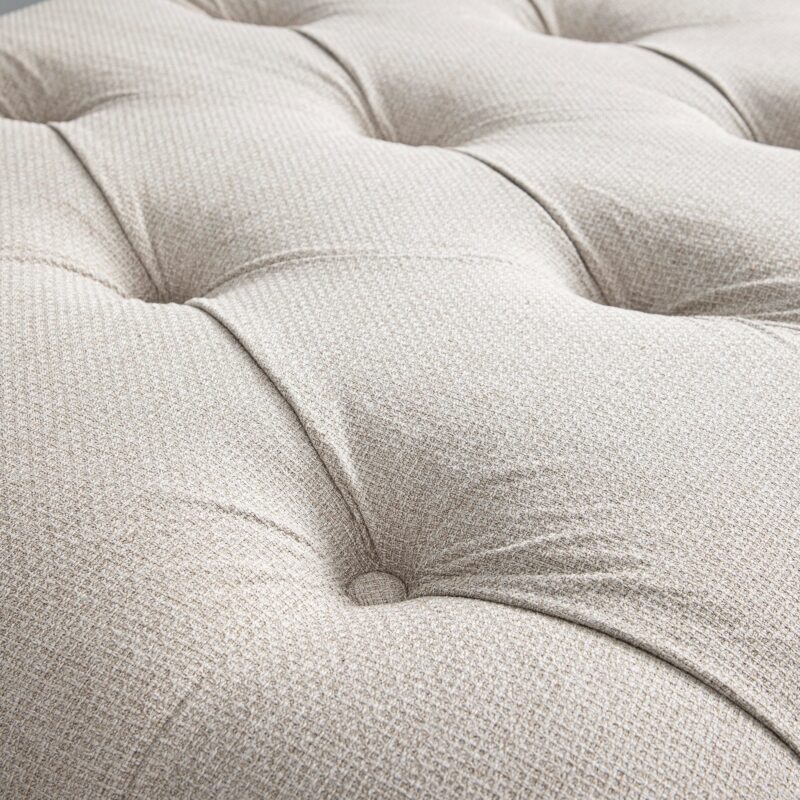 Portland Single Buttoned Fold-Out Bed in Ottoman, Beige Woven Fabric - Image 9