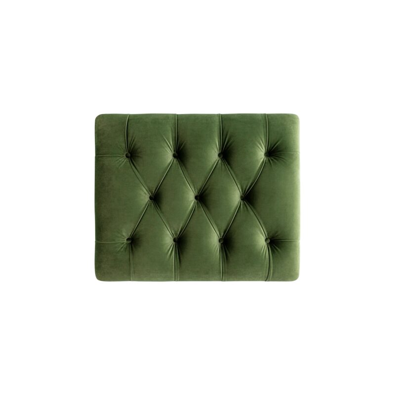 Portland Single Buttoned Fold-Out Bed in Ottoman, Moss Green Velvet - Image 6