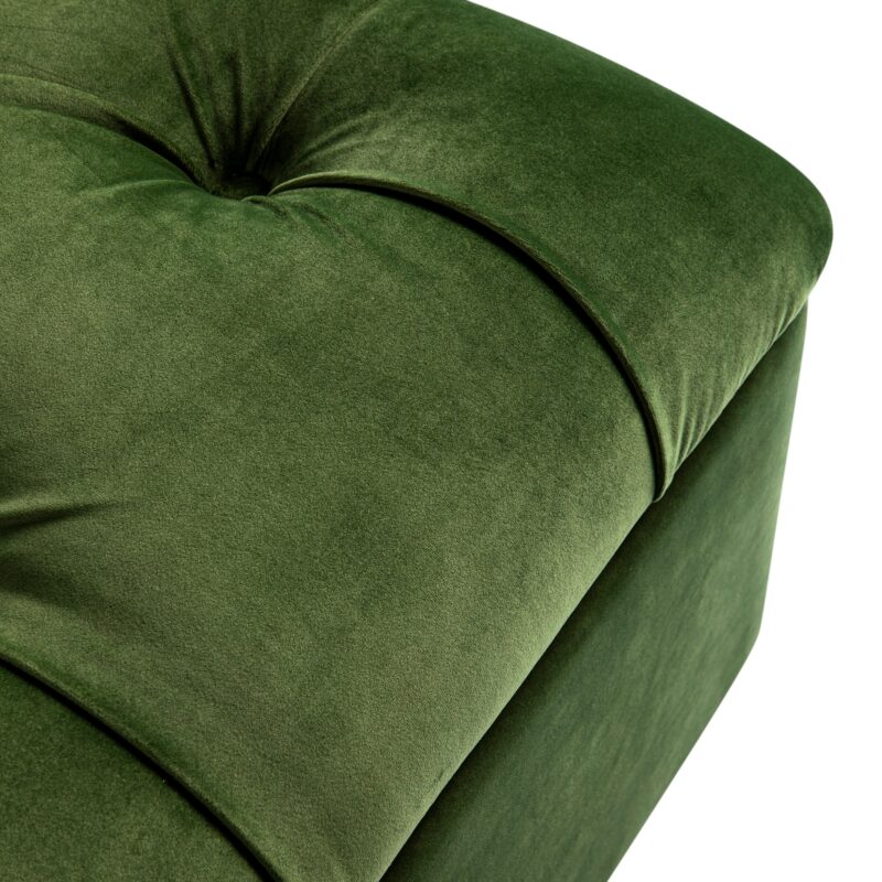 Portland Single Buttoned Fold-Out Bed in Ottoman, Moss Green Velvet - Image 12