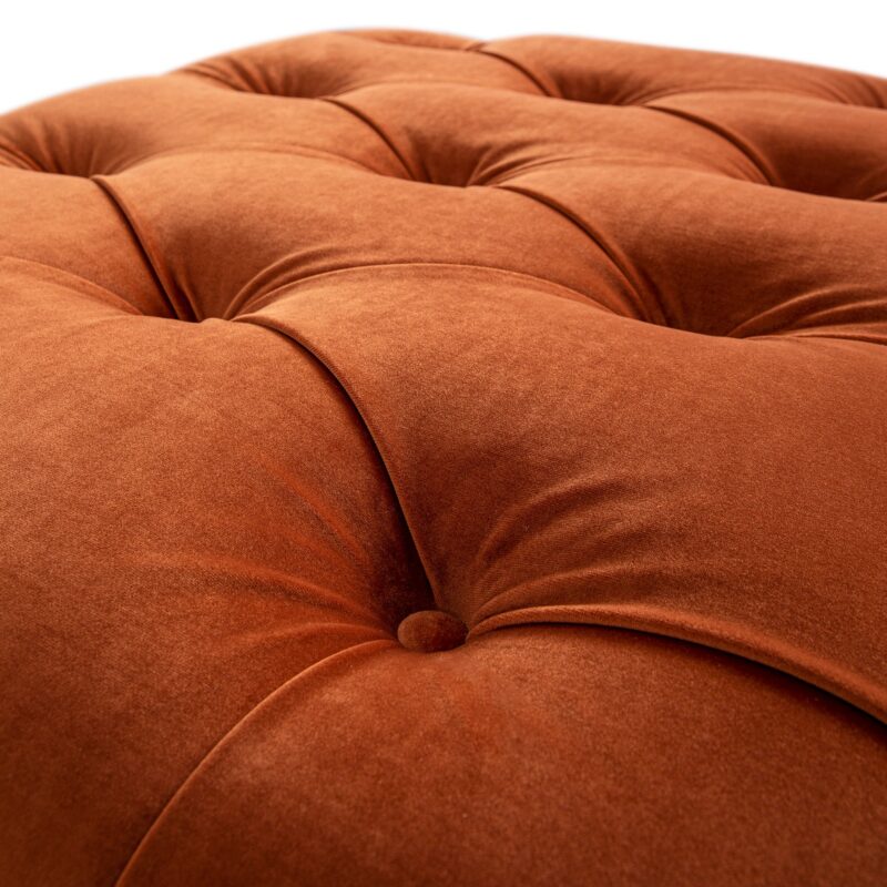 Portland Single Buttoned Fold-Out Bed in Ottoman, Rust Velvet - Image 9
