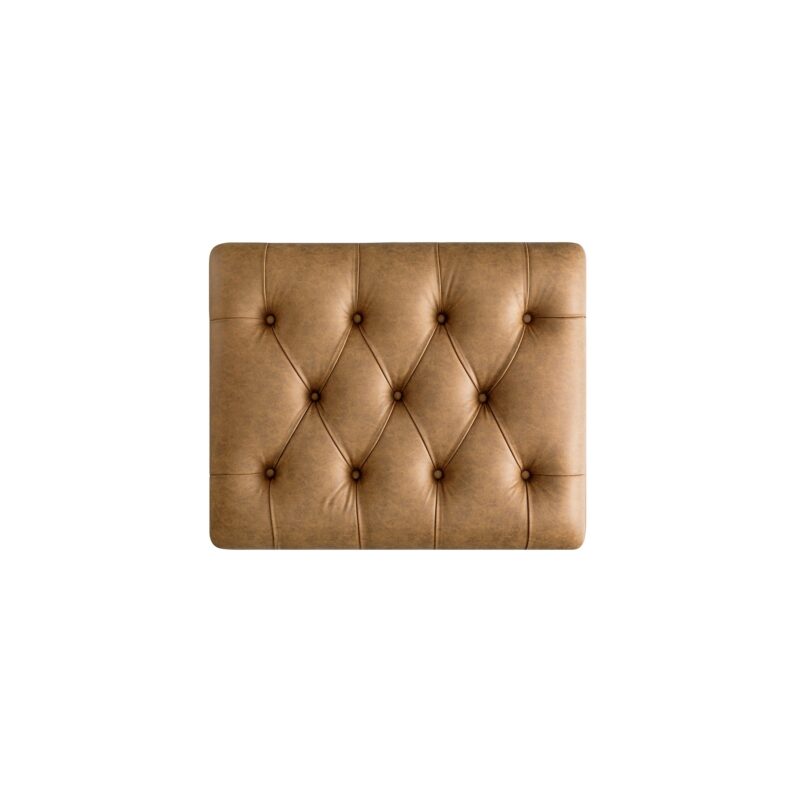 Portland Single Buttoned Fold-Out Bed in Ottoman, Tan Faux Suede - Image 6