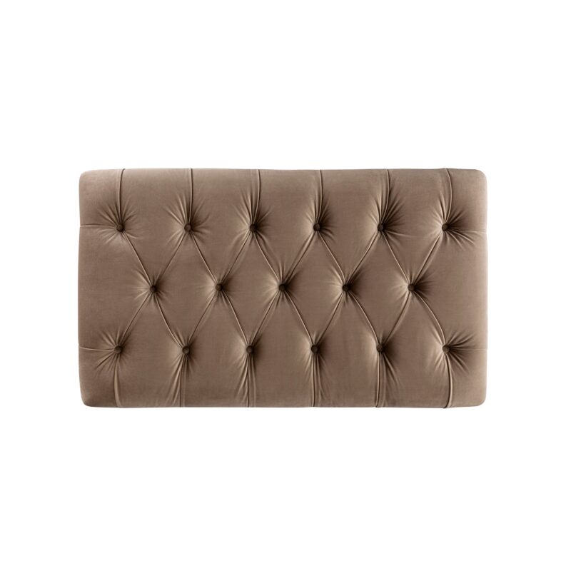 Portland Small Double Buttoned Fold-Out Bed in Ottoman, Mink Velvet - Image 6