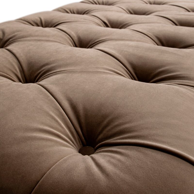 Portland Small Double Buttoned Fold-Out Bed in Ottoman, Mink Velvet - Image 9