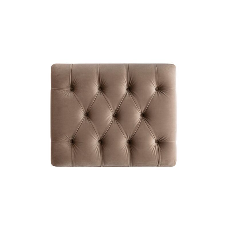 Portland Single Buttoned Fold-Out Bed in Ottoman, Mink Velvet - Image 6