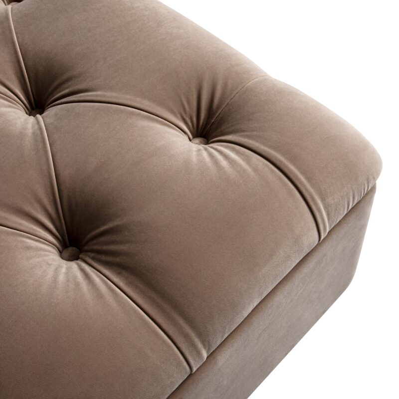 Portland Single Buttoned Fold-Out Bed in Ottoman, Mink Velvet - Image 9
