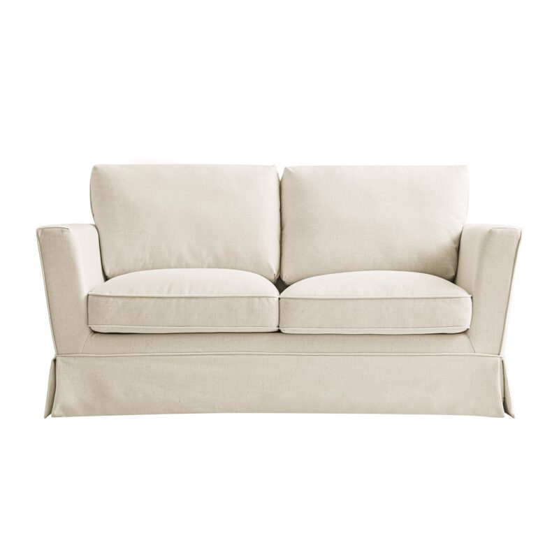 Fitz Skirted 2-Seater Sofa, Oatmeal Linen Blend - Image 7