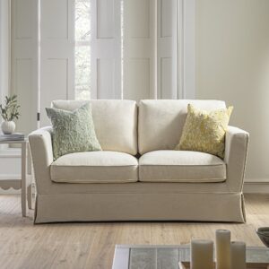 Fitz Skirted 2-Seater Sofa, Oatmeal Linen Blend