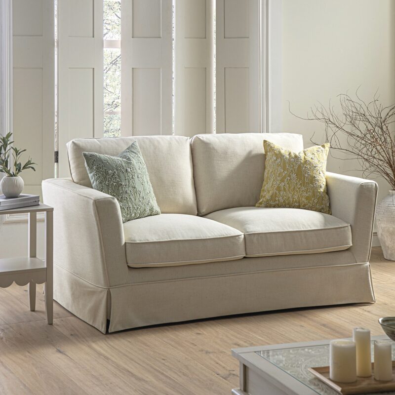 Fitz Skirted 2-Seater Sofa, Oatmeal Linen Blend - Image 3