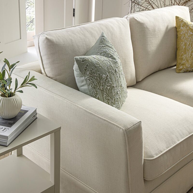 Fitz Skirted 2-Seater Sofa, Oatmeal Linen Blend - Image 5