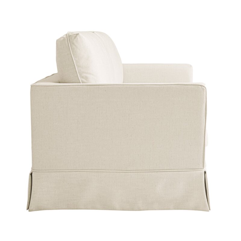 Fitz Skirted Large 3-Seater Sofa, Oatmeal Linen Blend - Image 11