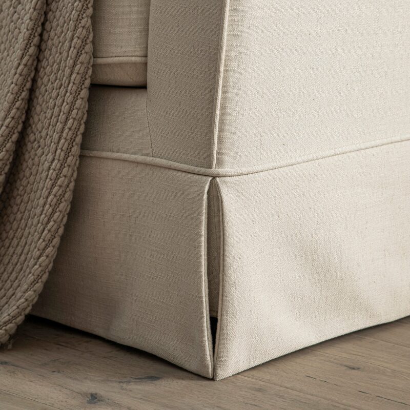 Fitz Skirted Large 3-Seater Sofa, Oatmeal Linen Blend - Image 6