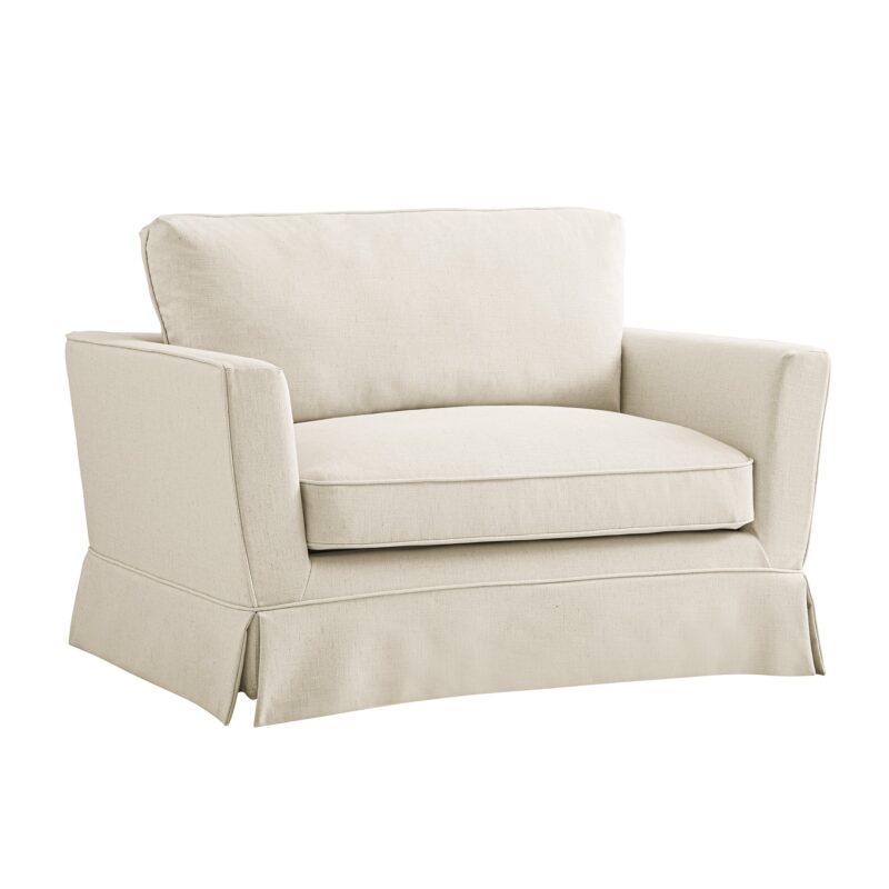 Fitz Skirted Loveseat, Oatmeal Linen Blend - Image 7