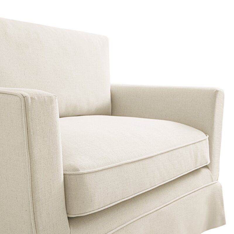 Fitz Skirted Loveseat, Oatmeal Linen Blend - Image 12