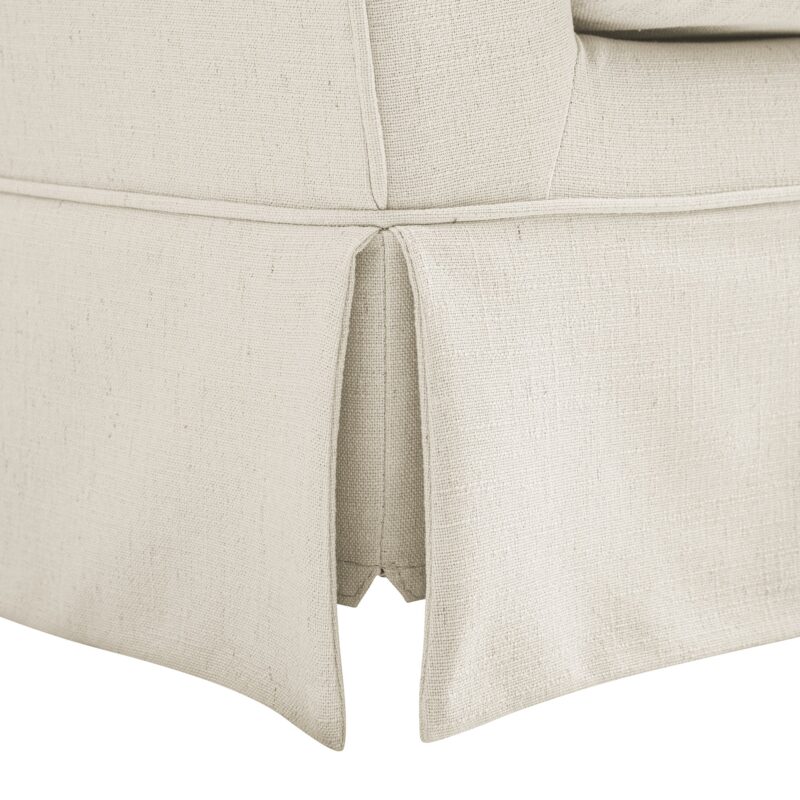 Fitz Skirted Loveseat, Oatmeal Linen Blend - Image 14