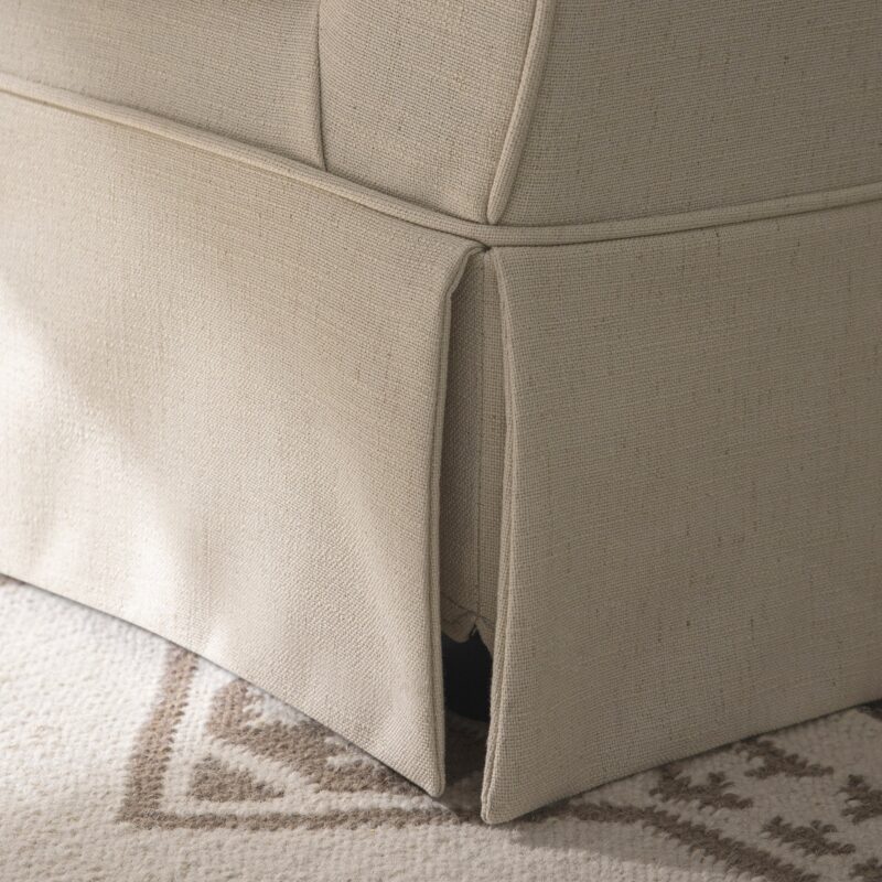 Fitz Skirted Loveseat, Oatmeal Linen Blend - Image 5