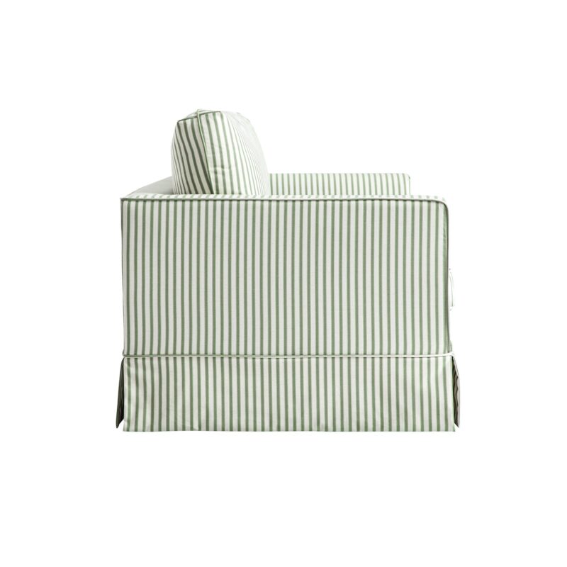 Fitz Skirted 2-Seater Sofa, Sage Striped Linen Blend - Image 4